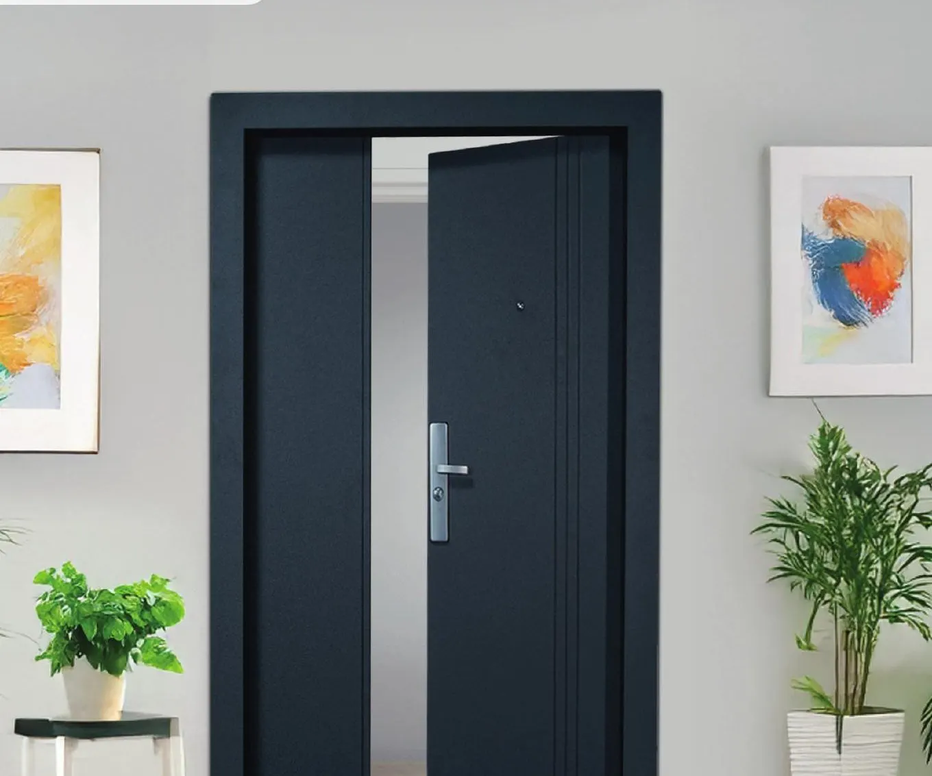 Modern charcoal interior door