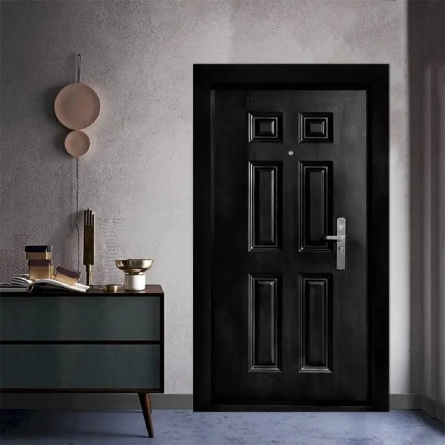 Classic six-panel black door